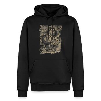 Horlogerie Signification Horloger - Sweat à capuche Premium bio Homme - noir - Devant - Nico (187cm)