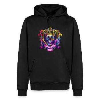 Junggesellen 2024 Totenkopf Krone Jga - Männer Premium Bio Hoodie - Schwarz - Vorne - Nico (187cm)