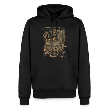 Horlogerie Signification Horloger - Sweat à capuche Premium bio Homme - noir - Devant - Nico (187cm)