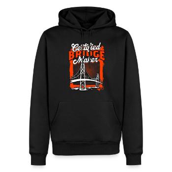 Ingénieur de ponts Fabricant de ponts certifié - Sweat à capuche Premium bio Homme - noir - Devant - Nico (187cm)