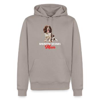 Springer Spaniel - Men’s Premium Organic Hoodie - taupe - Front - Nico (187cm)