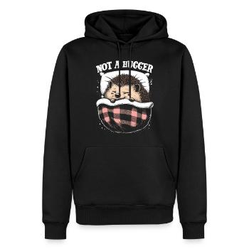 Not A Hugger - Men’s Premium Organic Hoodie - black - Front - Nico (187cm)
