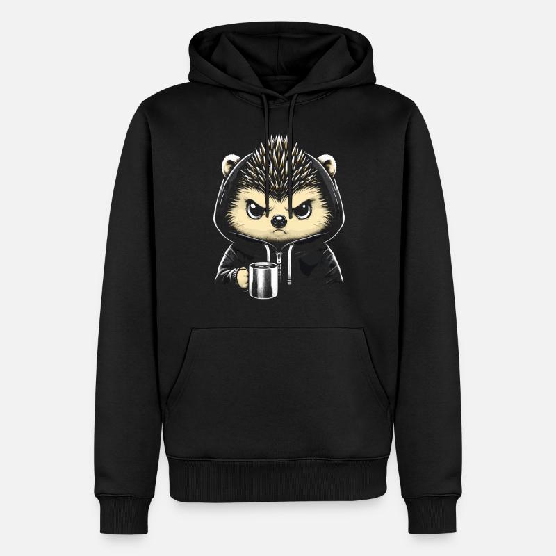 Hérisson avec Iro - Sweat à capuche Premium bio Homme - noir