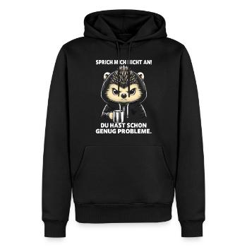 Ne me parle pas Tu as assez de problèmes - Sweat à capuche Premium bio Homme - noir - Devant - Nico (187cm)
