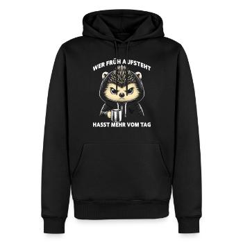 Si vous vous levez tôt, vous détestez plus de la journée - Sweat à capuche Premium bio Homme - noir - Devant - Nico (187cm)