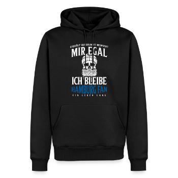 Hambourg Ville hanséatique Allemagne du Nord Bas-allemand - Sweat à capuche Premium bio Homme - noir - Devant - Nico (187cm)