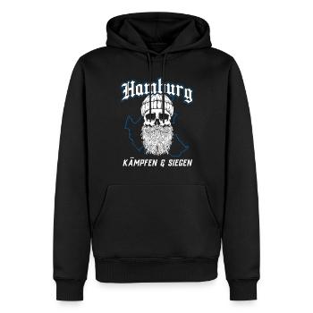 Hambourg Ville hanséatique Allemagne du Nord Bas-allemand - Sweat à capuche Premium bio Homme - noir - Devant - Nico (187cm)