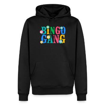 Joueur de bingo Bingo Gang - Sweat à capuche Premium bio Homme - noir - Devant - Nico (187cm)