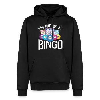 Fille de joueur de bingo à laquelle vous m’avez eu - Sweat à capuche Premium bio Homme - noir - Devant - Nico (187cm)