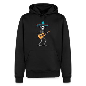 Mexikanischer Mariachi Skelett Gitarrenspieler - Männer Premium Bio Hoodie - Schwarz - Vorne - Nico (187cm)