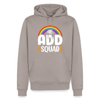 Trouble déficitaire de l’attention avec hyperactivité TDA - Sweat à capuche Premium bio Homme - taupe - Devant - Nico (187cm)