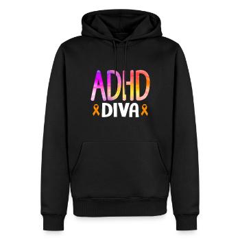 Drôle de dicton sur le TDAH - Sweat à capuche Premium bio Homme - noir - Devant - Nico (187cm)