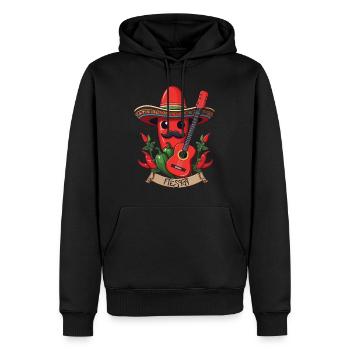 Chili Mariachi Gitarrist Mexiko Fiesta Design - Männer Premium Bio Hoodie - Schwarz - Vorne - Nico (187cm)