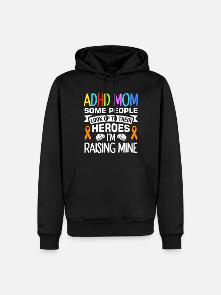 Witziger ADHS Spruch - Männer Premium Bio Hoodie - Schwarz