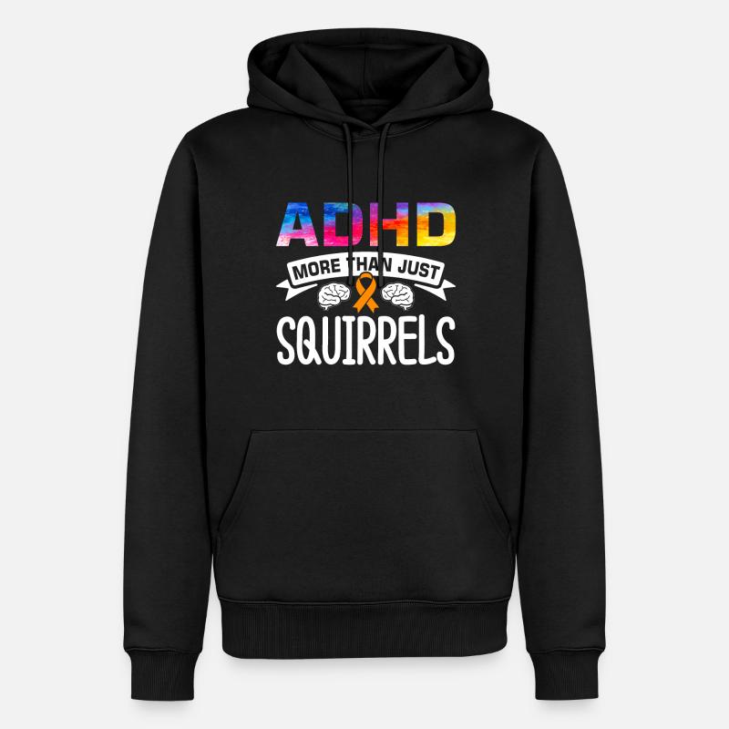 Witziger ADHS Spruch - Männer Premium Bio Hoodie - Schwarz