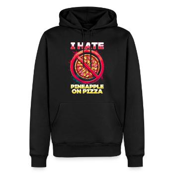 I hate pineapple pizza - Men’s Premium Organic Hoodie - black - Front - Nico (187cm)