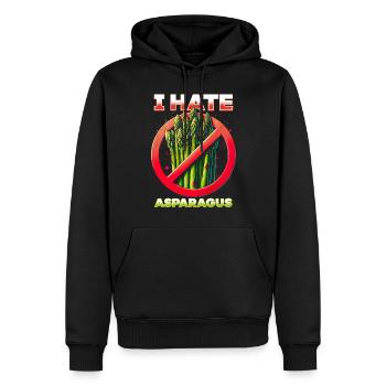 Je déteste les asperges - Sweat à capuche Premium bio Homme - noir - Devant - Nico (187cm)