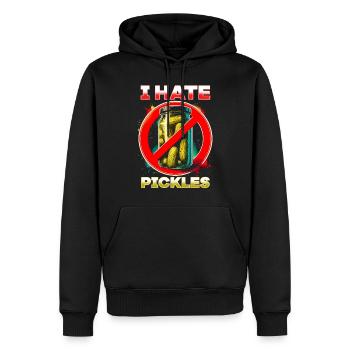 I hate pickles - Men’s Premium Organic Hoodie - black - Front - Nico (187cm)