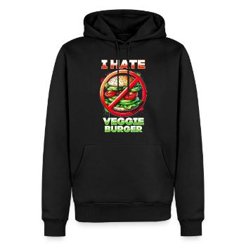Ich Hasse Vegane Burger - Männer Premium Bio Hoodie - Schwarz - Vorne - Nico (187cm)