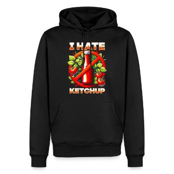 I hate ketchup - Men’s Premium Organic Hoodie - black - Front - Nico (187cm)