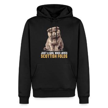 Scottish Fold Kätzchen Scottish Fold Katze - Männer Premium Bio Hoodie - Schwarz - Vorne - Nico (187cm)