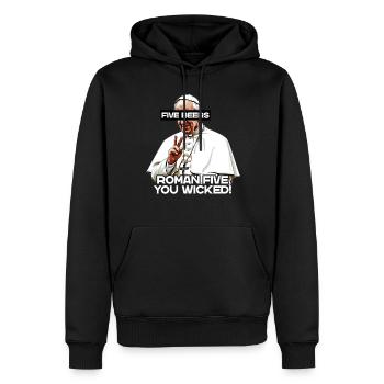 L’amateur de bière Pope commande cinq bières avec humour - Sweat à capuche Premium bio Homme - noir - Devant - Nico (187cm)
