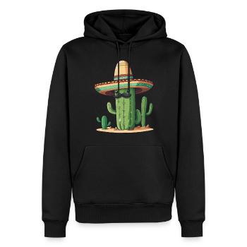Cactus Fiesta Drôle De Vacances Mexicaines - Sweat à capuche Premium bio Homme - noir - Devant - Nico (187cm)
