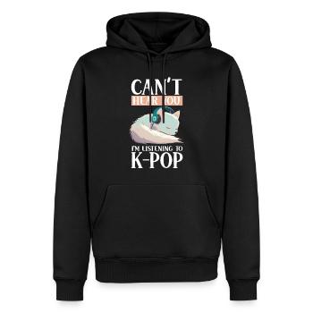 Je ne t’entends pas, j’écoute de la K-pop, Arctic Fox - Sweat à capuche Premium bio Homme - noir - Devant - Nico (187cm)