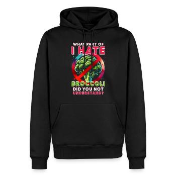 Détesteur de brocoli - Sweat à capuche Premium bio Homme - noir - Devant - Nico (187cm)