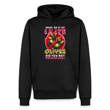 Olive Haters - Men’s Premium Organic Hoodie - black - Front - Nico (187cm)