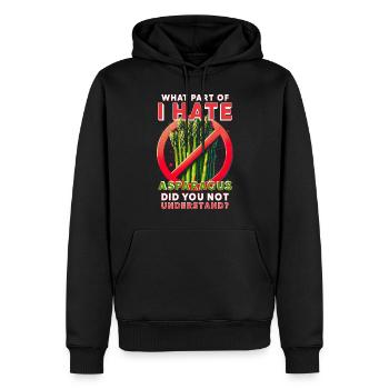 Détesteur d’asperges - Sweat à capuche Premium bio Homme - noir - Devant - Nico (187cm)