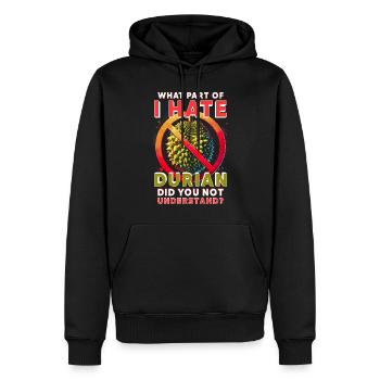 Durian Hater Skunk Fruit - Sweat à capuche Premium bio Homme - noir - Devant - Nico (187cm)
