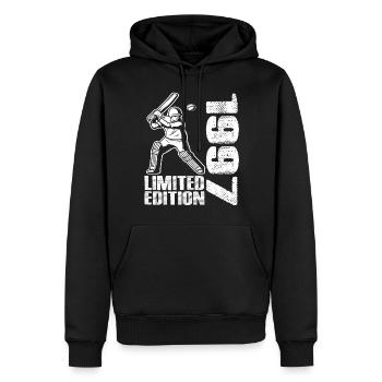 Limited Edition 1997 Limited Edition Cricket - Männer Premium Bio Hoodie - Schwarz - Vorne - Nico (187cm)