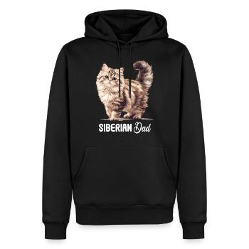 Chat Sibérien Sibirische Katze - Sweat à capuche Premium bio Homme - noir - Devant - Nico (187cm)