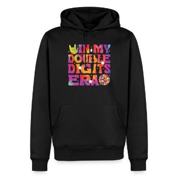 Décoration d’anniversaire à deux chiffres filles 10 - Sweat à capuche Premium bio Homme - noir - Devant - Nico (187cm)