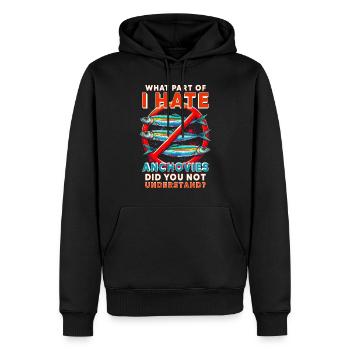 Anchovies Haters - Men’s Premium Organic Hoodie - black - Front - Nico (187cm)