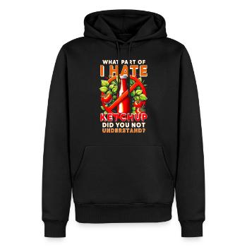 Détesteur de ketchup - Sweat à capuche Premium bio Homme - noir - Devant - Nico (187cm)