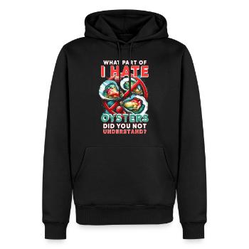 Austern Hasser - Männer Premium Bio Hoodie - Schwarz - Vorne - Nico (187cm)