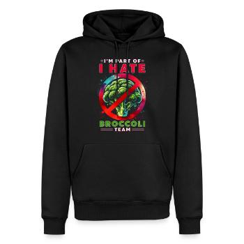 Brokkoli Je fais partie de l’équipe Je déteste le brocoli - Sweat à capuche Premium bio Homme - noir - Devant - Nico (187cm)
