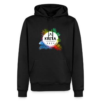 Crète 2024 Coloré - Sweat à capuche Premium bio Homme - noir - Devant - Nico (187cm)
