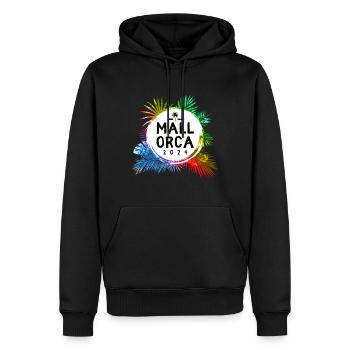 Majorque 2024 Coloré - Sweat à capuche Premium bio Homme - noir - Devant - Nico (187cm)