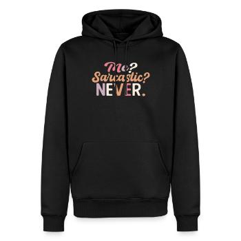 Une blague pointue avec moi ? Sarcastique? Jamais. - Sweat à capuche Premium bio Homme - noir - Devant - Nico (187cm)