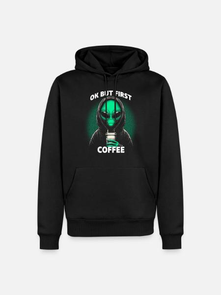 Ok But First Coffee - Men’s Premium Organic Hoodie - black
