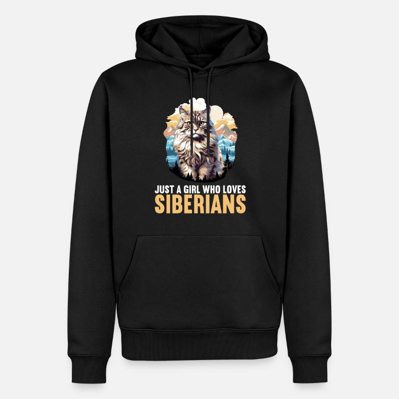Chat Sibérien Sibirische Katze - Sweat à capuche Premium bio Homme - noir