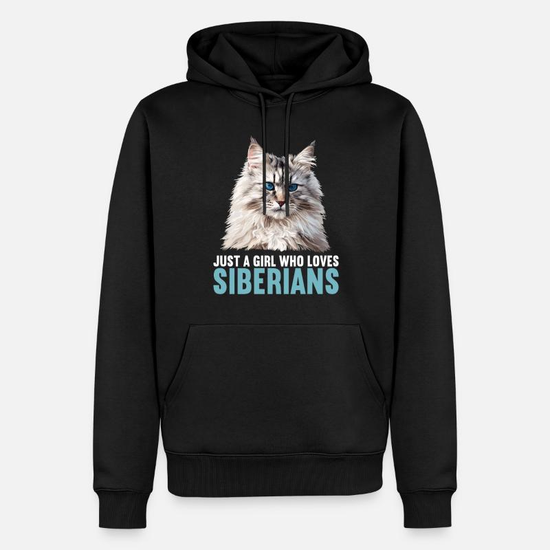 Chat Sibérien Sibirische Katze - Sweat à capuche Premium bio Homme - noir