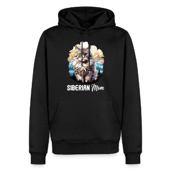 Chat Sibérien Sibirische Katze - Sweat à capuche Premium bio Homme - noir - Devant - Nico (187cm)