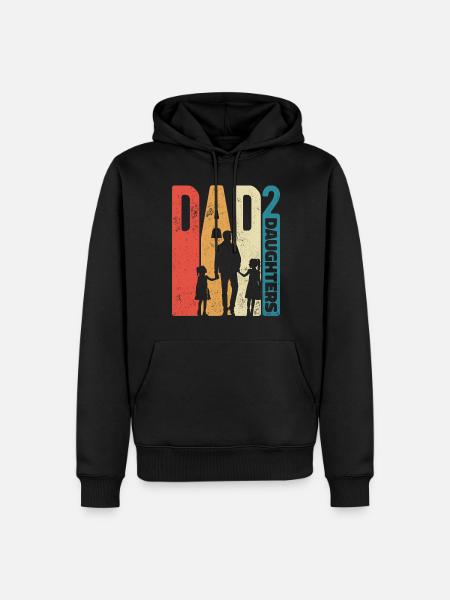 Dad High 2 Dad Daughters Retro prezent na Dzień Ojca - Ekologiczna męska bluza z kapturem Premium - czarny