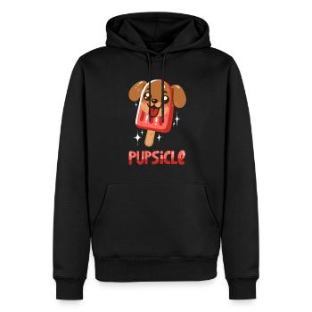 Hund-Eis am Stiel - Männer Premium Bio Hoodie - Schwarz - Vorne - Nico (187cm)