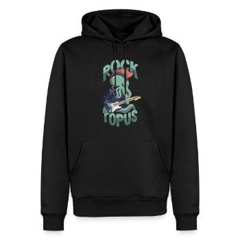 Rocker-Oktopus / Wortspiel / Rocktopus - Männer Premium Bio Hoodie - Schwarz - Vorne - Nico (187cm)