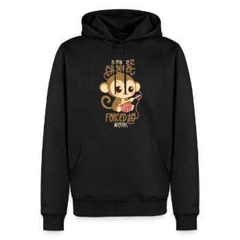 Né pour crocheter, forcé de travailler - Sweat à capuche Premium bio Homme - noir - Devant - Nico (187cm)